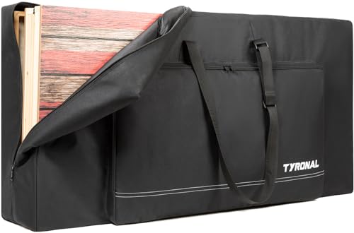 Cornhole Carrying Case Fits 4' x 2' Regulation Size Board, Cornhole Carrying Bag with Protective Padded Foam and One large pockets for Cornhole Outdoor Games, Only Bag. (Black) - color: Black
