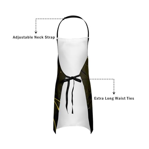 Manfei Volleyball Kids Kitchen Apron - color: Black Yellow
