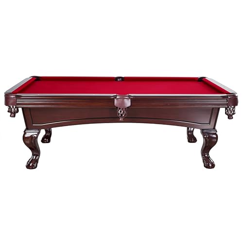Hathaway Augusta 8 Ft Furniture Pool Table – Includes Cue Sticks, Billiard Balls – Classic Design Perfect for Family, Home, Dining, or Living Room - color: Mahogany Finish