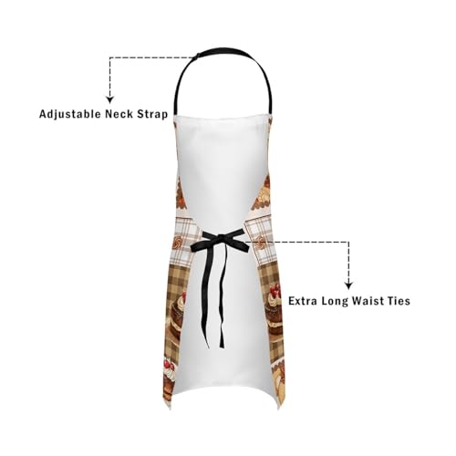 Castle Fairy Cute Rabbit Deer Kitchen Apron - color: Bear Cake Brown