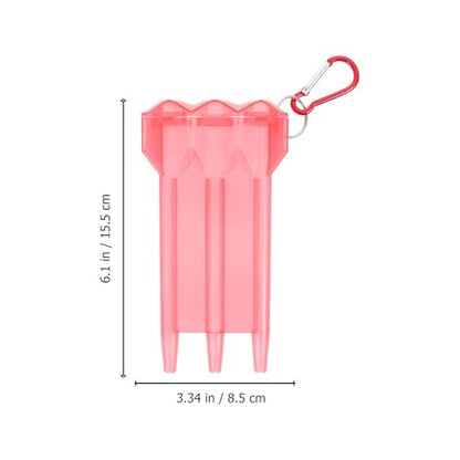 Veemoon Portable Dart Carrying Case, Soft Tip Darts Cases Plastic Transparent Storage Box Holder with Lid and Lock Buckle for Three, Hard Shell and Compact Size (Red)