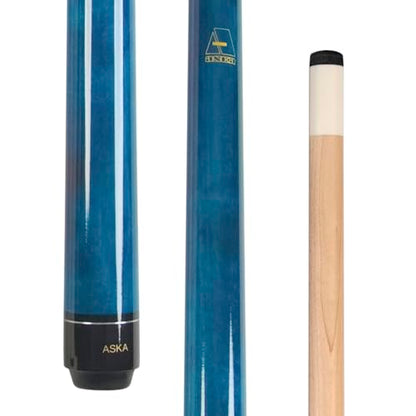 ASKA Short Kids Cue Stick, Canadian Hard Rock Maple, 13mm Hard Tip - color: 36-inches Blue, No Wrap (LECN36)