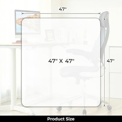 Chair Mat for Hard Wood Floors - Heavy Duty Floor Protector - Easy Clean (47''×47'') - size: 47" x 47" Rectangle (1pc)