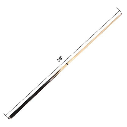 Pool Cue Sticks 58" Wooden Billiard Cues with 13mm Leather Tip 19oz/20oz Durable Hard Wood 2-Piece Pool Sticks for House & Bar Use Begginers or Professional, Set of 6