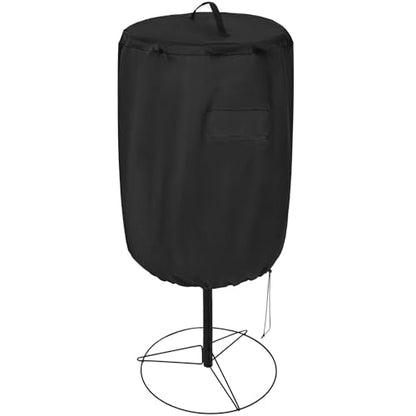 Disc Golf Basket Cover, Double Stitched Seam, Tear and UV resistant-420D Heavy Duty Fabric, Water-resistant, Sun Protection, Flying Disc Golf Basket Accessories, 27.6" D x 35.43'' H，Black