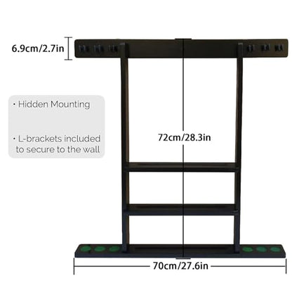 SUPERDIAMOND 6 Holes Wall Mounted Pool Cue Rack, Wood Billiard Stick Holder Holds 6 Cues for Pool Table Accessories, Heavy-Duty Billiards Storage Rack Stand Display for Game Room,Brown - size: 6 Cues, style: SU-wa6-Cue Racks-brown
