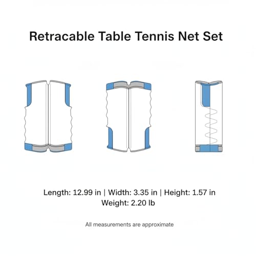 Retractable Table Tennis Net Set, Clamp-On Ping Pong Net for Standard Tables, Portable Polyester Mesh with Quick Setup - color: Gray