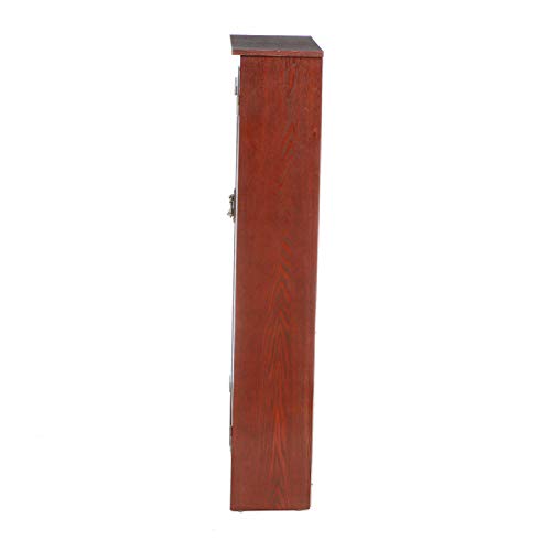 SEI Furniture - Window Pane Media Cabinet - Cherry - Transitional Design, Brown Glass and Wood - Ideal for Home Office, Living Room (MS1073)