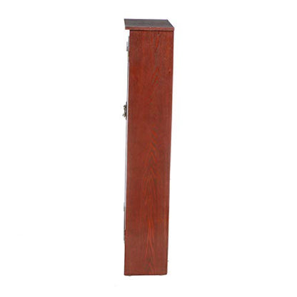 SEI Furniture - Window Pane Media Cabinet - Cherry - Transitional Design, Brown Glass and Wood - Ideal for Home Office, Living Room (MS1073)