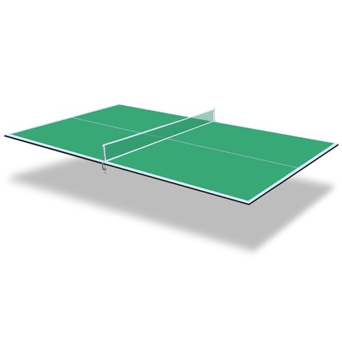 IUNNDS Table Tennis Table Topper, 6/7/8/8.5/9FT Foldable Ping Pong Conversion Top with Net Set for Billiard & Pool Tables - color: Green, size: 8.5FT for 7&8FT Pool Table
