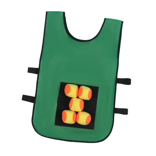 Dodgeball Game Toss Soft Toy Balls Playground Game Toy Sticky Ball Vest Target Ball Vest for Camping Indoor Backyard Outside - color: green aldults