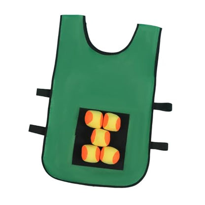 Dodgeball Game Toss Soft Toy Balls Playground Game Toy Sticky Ball Vest Target Ball Vest for Camping Indoor Backyard Outside - color: green aldults
