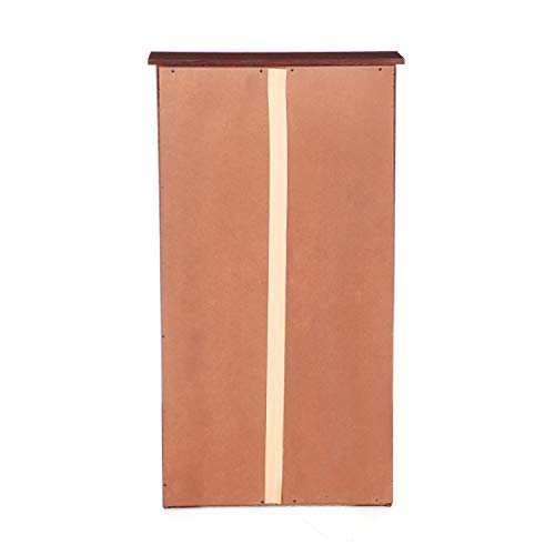 SEI Furniture - Window Pane Media Cabinet - Cherry - Transitional Design, Brown Glass and Wood - Ideal for Home Office, Living Room (MS1073)