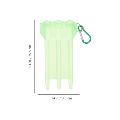 Hard Shell Dart Case Lightweight Carrying Container with Carabiner for Soft Tip Darts Storage Organizer Box Green