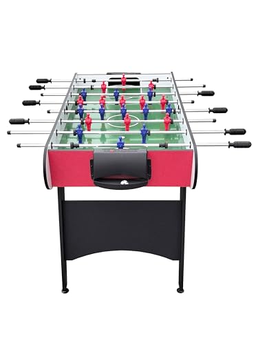 4ft Foosball Table: Compact Size for Small Spaces & Easy Assembly - Modern Red/Black Design for Adults & Teens in Apartments & Game Rooms
