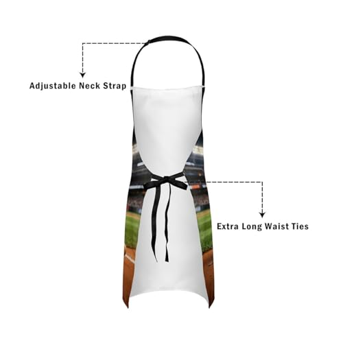 Castle Fairy Cartoon Baseball Kitchen Apron,Bow Knots Waterproof Apron - color: White Green Khaki