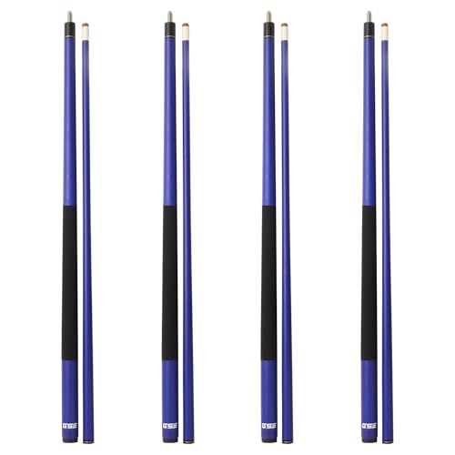 GSE Games & Sports Expert 58" 2-Piece Fiberglass Graphite Composite Billiard Pool Cue Sticks (Several Colors Available, Weight from 18oz, 19oz, 20oz, 21oz) - color: Matte Blue, style: set of 4