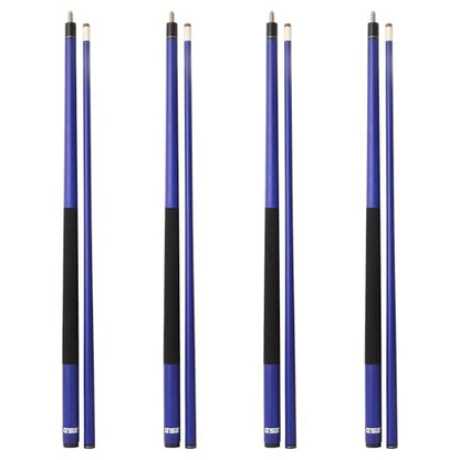 GSE Games & Sports Expert 58" 2-Piece Fiberglass Graphite Composite Billiard Pool Cue Sticks (Several Colors Available, Weight from 18oz, 19oz, 20oz, 21oz) - color: Matte Blue, style: set of 4