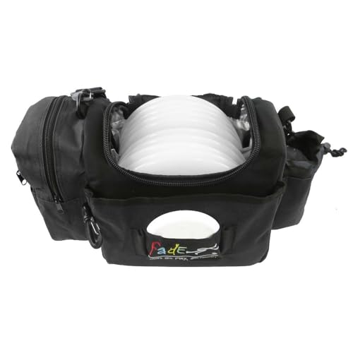 Mint Discs Fade Gear Crunch Box Disc Golf Bag | Black | Beginner Disc Golf Bag | 14+ Disc Capacity | Shoulder Strap & Harness Option - color: Black, size: Shoulder Strap
