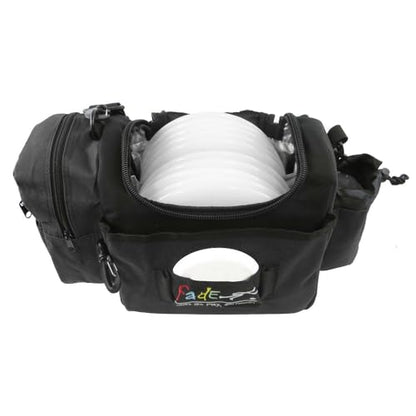 Mint Discs Fade Gear Crunch Box Disc Golf Bag | Black | Beginner Disc Golf Bag | 14+ Disc Capacity | Shoulder Strap & Harness Option - color: Black, size: Green Harness