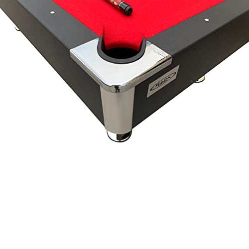 RACK Draco 7-Foot Tournament Billiard/Pool Table – Professional Competition Game Table - color: Red Felt with Black Body