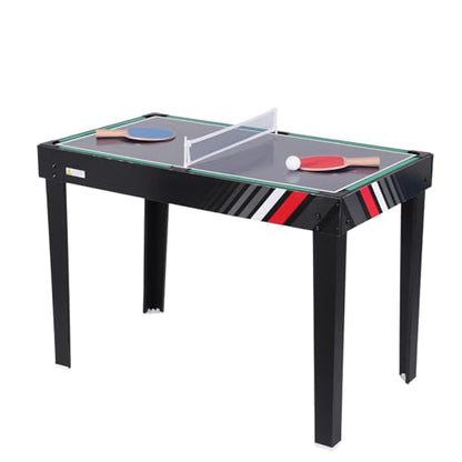 4-in-1 Recreational Game Table with Football Billiards Ice Hockey Table Tennis Wear Resist for Friends and Family Playing