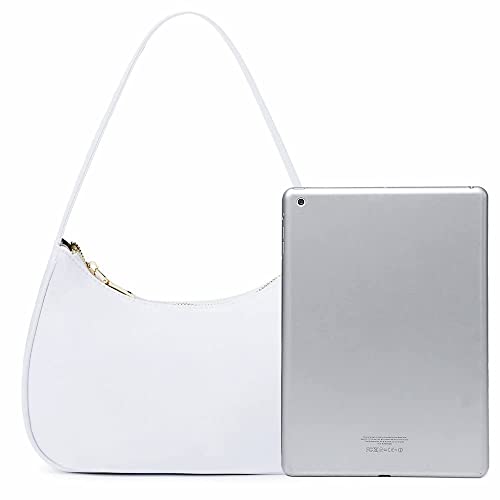 CYHTWSDJ Shoulder Bags for Women, Cute Hobo Tote Handbag Mini Clutch Purse with Zipper Closure - color: Nylon White 1