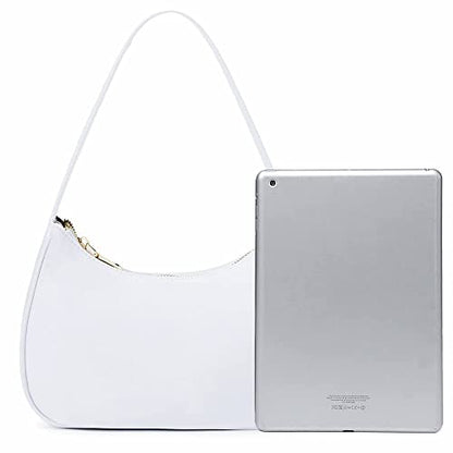 CYHTWSDJ Shoulder Bags for Women, Cute Hobo Tote Handbag Mini Clutch Purse with Zipper Closure - color: Nylon White 1
