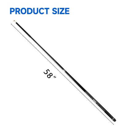 GSE Games & Sports Expert 58" 2-Piece Fiberglass Graphite Composite Billiard Pool Cue Sticks (Several Colors Available, Weight from 18oz, 19oz, 20oz, 21oz) - color: Black, style: 21oz