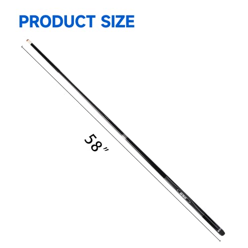 GSE Games & Sports Expert 58" 2-Piece Fiberglass Graphite Composite Billiard Pool Cue Sticks (Several Colors Available, Weight from 18oz, 19oz, 20oz, 21oz) - color: Black, style: 21oz
