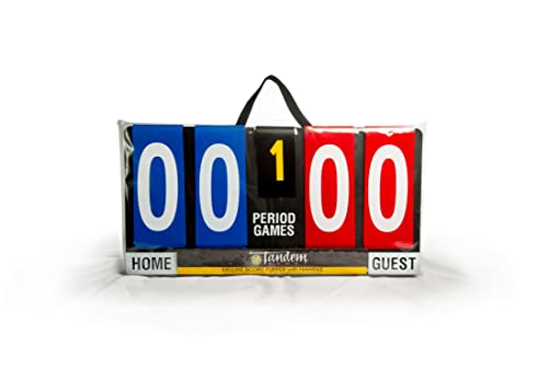Tandem Sport Deluxe Score Keeper with Handle - Score Flipper for Volleyball, Basketball, Baseball & Football - Portable Tabletop Scorekeeper with Period Indicator