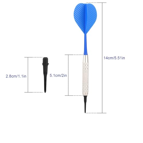 Soft Dart, 12 Pcs Dart with Plastic Soft Tip Points for Dartboard