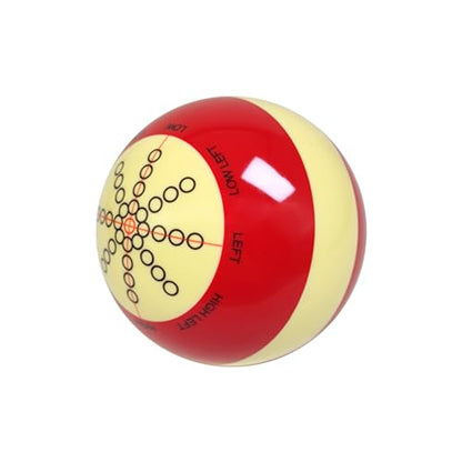 Pool Cue Ball 2-1/4" Standard Size Billiard Cue Ball Replacement for Training - color: Red&White