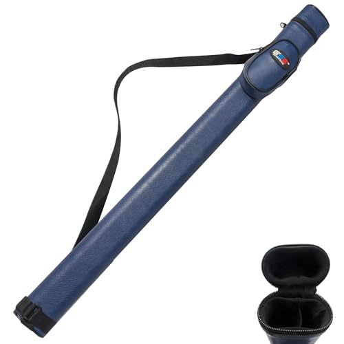 GSE Games & Sports Expert Billiard Cue Cases, 1x1 Deluxe Hard Billiard Pool Cue Stick Carrying Case, Pool Billiards Accessories (Several Colors Available) - color: Blue