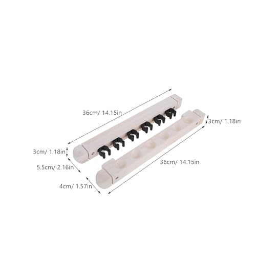 Cabilock Wall Mounted Pool Cue Stick Holder Rack, Solid Wood Billiard Cue Organizer 6 Slots, White Pool Stick Storage for Game Room Billiards Accessories