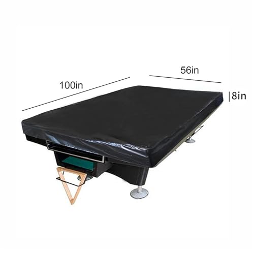 1pc Billiard Pool Table Cover 8ft Leather Heavy Duty Waterproof Protective Dust Snooker Replace Accessories(Black) - color: Black