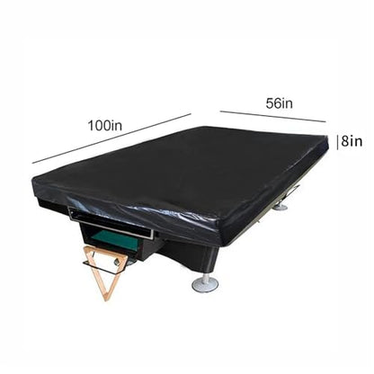 1pc Billiard Pool Table Cover 8ft Leather Heavy Duty Waterproof Protective Dust Snooker Replace Accessories(Black) - color: Black