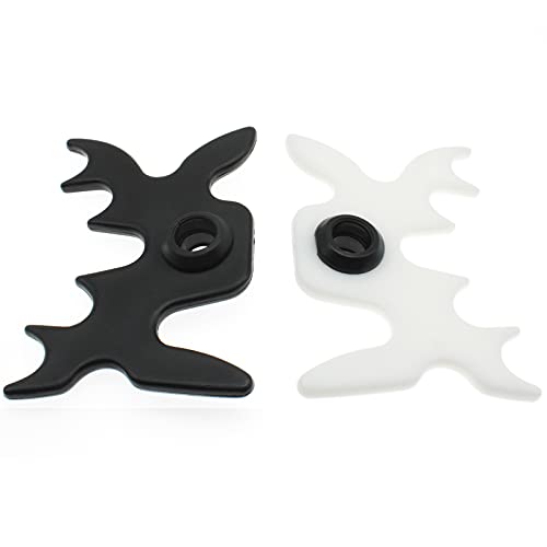 2 Pcs Slip-On Moosehead Bridge Head Antlers Pool Cue Accessory(Black+White)