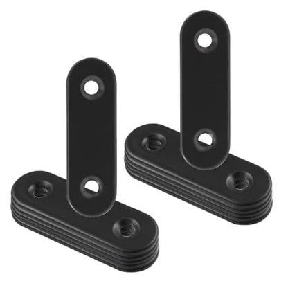 12 Pcs 2 Inch Straight Bracket, Stainless Steel Flat Mending Brace, Black Connector Plate with Mounting Screws & Screwdriver for Furniture Repair, Fixing - size: Black, 2" x 0.6"