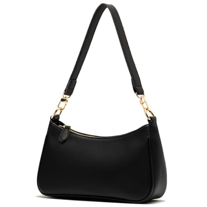 VODIU Clutch Tote Handbags with 2 Removable Straps and Zipper Closure Crossbody Bags Shoulder Purse Handbag for Women - color: Black