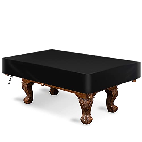 amberr Billiard Pool Table Cover,Waterproof Fade Resistant Windproof Scratch Resistant Covers Cover for Pool Table Snooker Billiard Table (Black, 7FT: 92x52x8in) - color: Black, size: 7FT: 92x52x8in