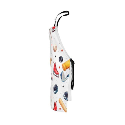 Manfei Ball Sports Kids Kitchen Apron - color: Red White Yellow