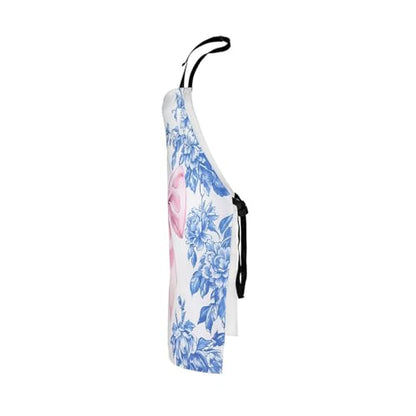 Manfei Blue Bowknot Kids Kitchen Apron - color: Ink Blue