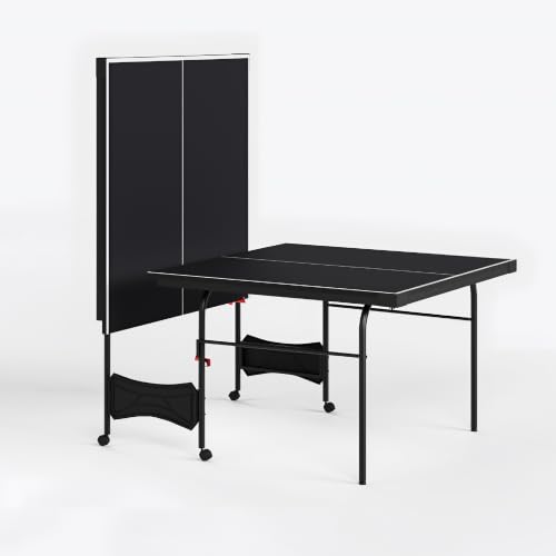 Zevemomo Table Tennis Table, Foldable Ping Pong Tables w/ 2 Paddles 3 Balls - color: Black