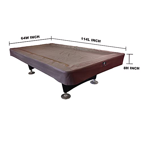 7/8/9FT Heavy Duty 600D Polyester Canvas Billiard Pool Table Cover(7 Colors Available) (Coffee Brown, 9-Foot) - color: Coffee Brown, size: 9-Foot