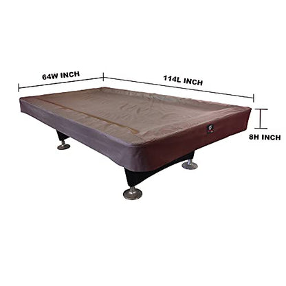 7/8/9FT Heavy Duty 600D Polyester Canvas Billiard Pool Table Cover(7 Colors Available) (Coffee Brown, 9-Foot) - color: Coffee Brown, size: 9-Foot