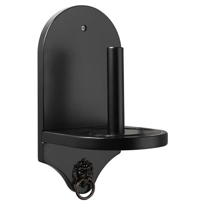 HMQQ Billiards Accessories: Wall Mounted Pool Chalk Holder, with a Natural Wood, Black Finish