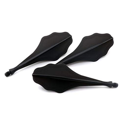 CUESOUL TRAJ AK8 New Integrated Dart Flights and Shafts Wave Shape,Very Slim Dart Flight 3 Sets - color: Wave Shape-Black