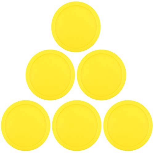 ONE250 3 1/4 inch Air Hockey Pucks, Full Size Goal Packs Replacement Accessories for Game Tables (6 Pcs) - color: Yellow