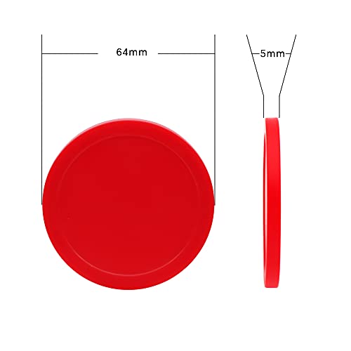 5 Pack Air Hockey Red Replacement, 2.5" in Diameter, Thicker Pucks for Game Tables, Accessories, Equipment
